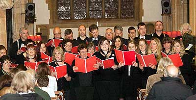 The Sainsbury Singers at a Christmas concert