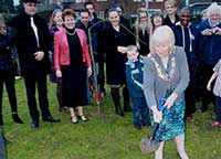 The Sainsbury Singers 75th anniversary time capsule burial with the mayor of Reading, Berkshire